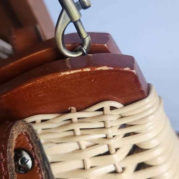 Patricia Nash Spring Wicker Marcianise Satchel/Crossbody & Dust Bag - Picture 12 of 13